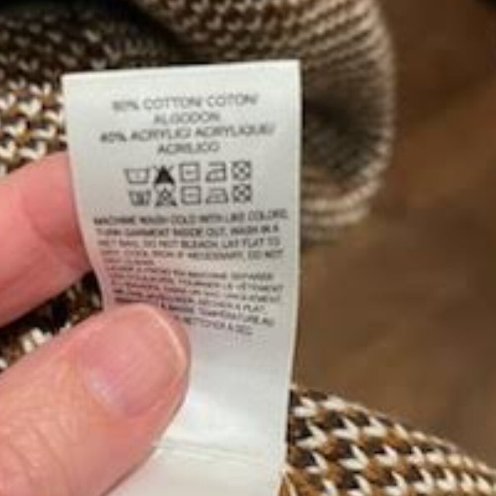 Lucky Brand Southwestern Aztec Pattern Open Front Cardigan Sz Large Brown Boho - Picture 12 of 12